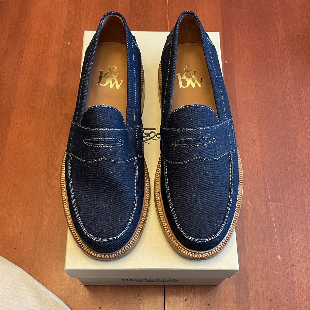 Blackstock & Weber Denim Loafers – Size 12 (New in Box)